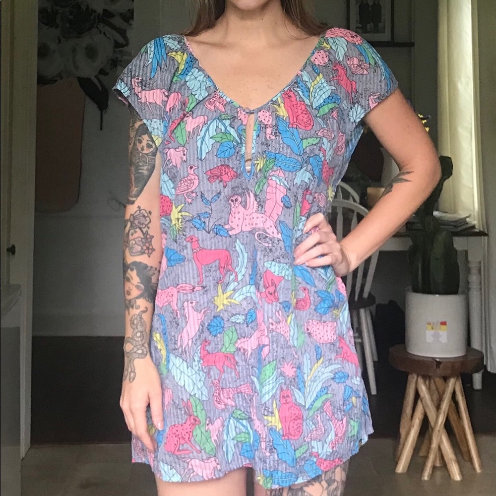 Trendy animal design dress